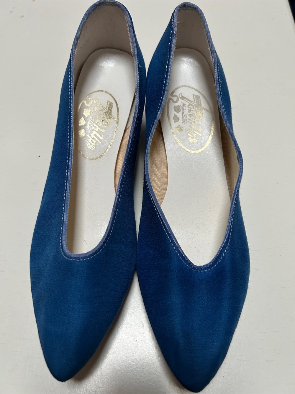 Touch Ups Blue Pointed-Toe Flats made in the USA